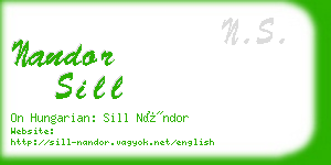 nandor sill business card